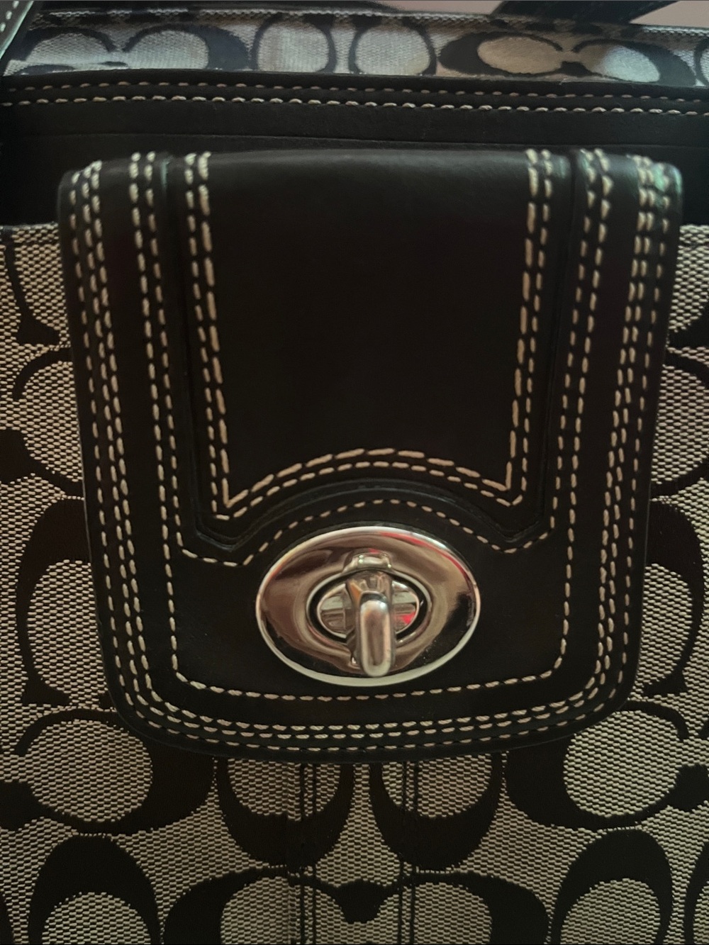 Coach Black Signature Logo Tote - Picture 7 of 12